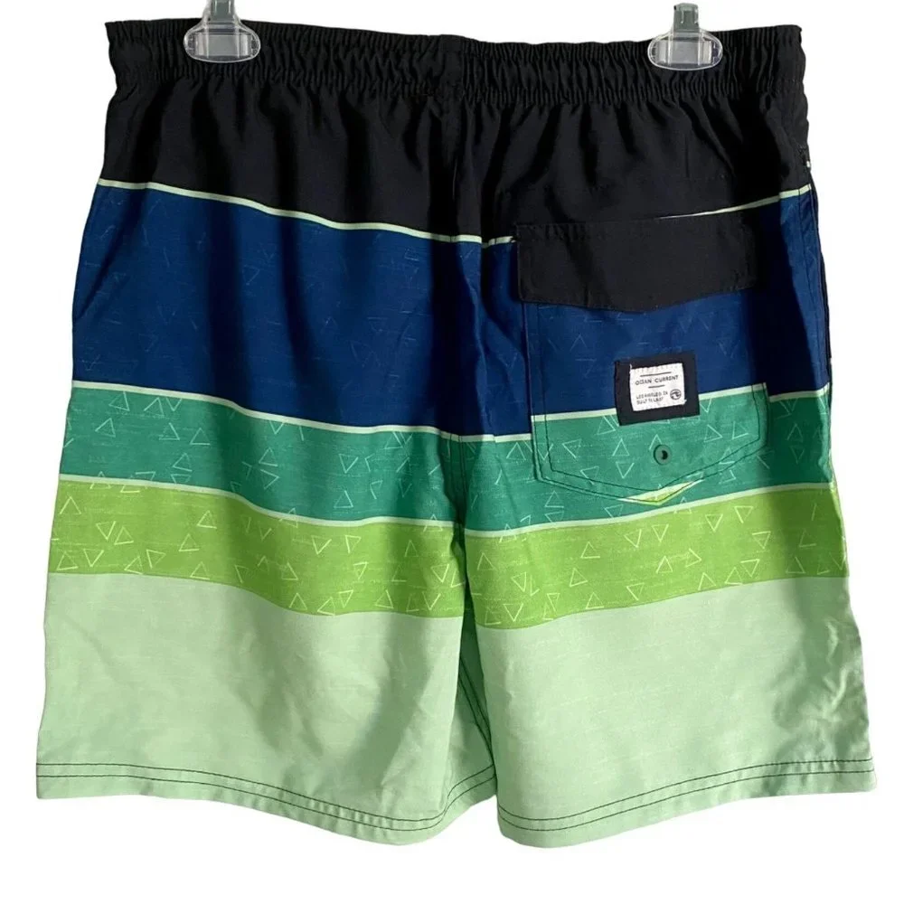 Ocean Current Volley Shorts Swim Trucks Blue Green Men's Medium NEW NWT